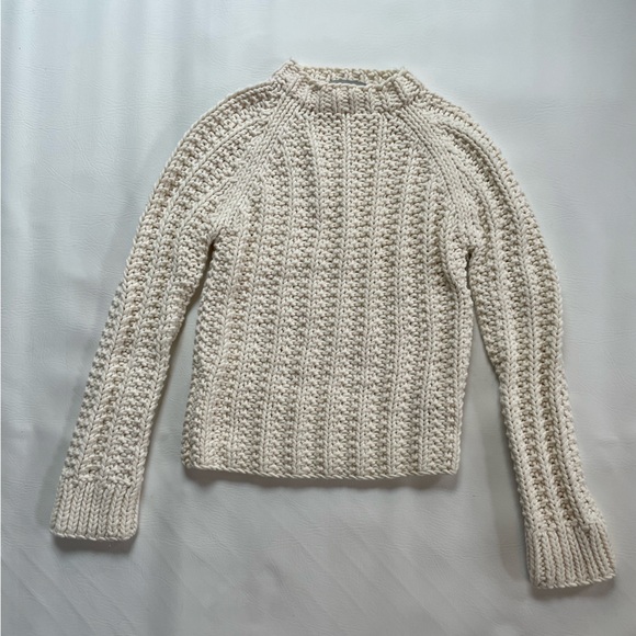 J. Crew Sweaters - J. Crew Hand Knit Chunky Knit Ivory Sweater Womens Small